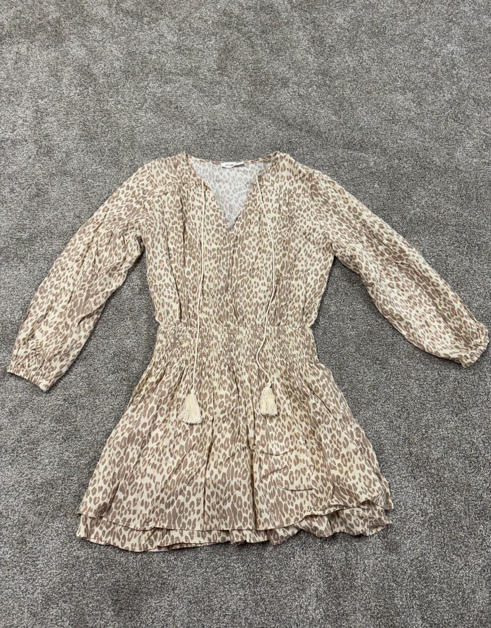 Girl & The Sun x Free People Leopard Print Long-Sleeve Dress